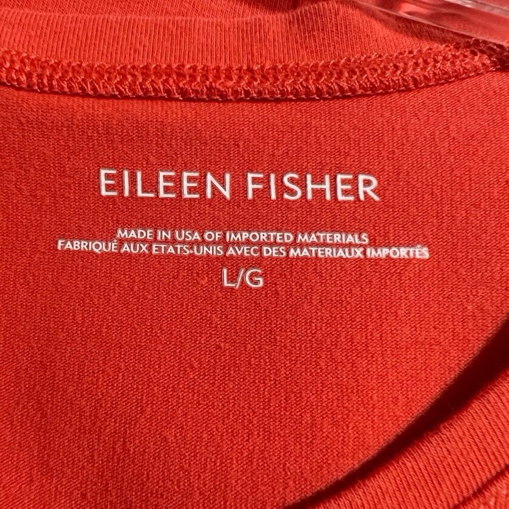 Eileen Fisher Scoopneck Knee Length Dress Sleeveless Jersey Knit Orange Large - Picture 5 of 6